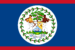 Belize flag featuring a circular emblem with two human figures, surrounded by a green wreath, set against red and blue background, representing trademark registration services in Montserrat.
