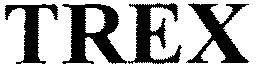 Trademark logo featuring the word "TREX" in bold, stylised font, relevant to dinosaur brands and trademark registrations.